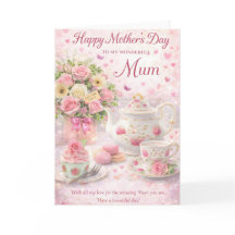 Mother’s Day Card for Mum – Floral Tea Design