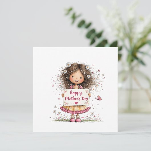 Mother’s Day Card with Child Illustration  (スタンド正面)