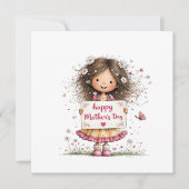 Mother’s Day Card with Child Illustration  (正面)
