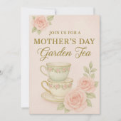 Mother’s Day Garden Tea Invitation | Elegant  招待状 (正面)