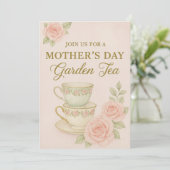 Mother’s Day Garden Tea Invitation | Elegant 招待状 (スタンド正面)