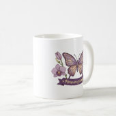Mother’s Day Gift - Grateful Butterfly Floral コーヒーマグカップ (正面右)