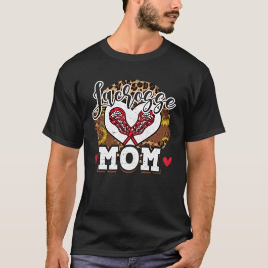 Mother s Day Lacrosse Mom Mama  Mom Life Leopard Tシャツ (正面)