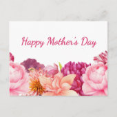 Mother’s Day Pink Floral Elegant Modern シーズンポストカード (正面)