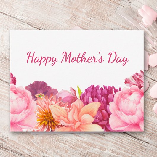 Mother’s Day Pink Floral Elegant Modern シーズンポストカード