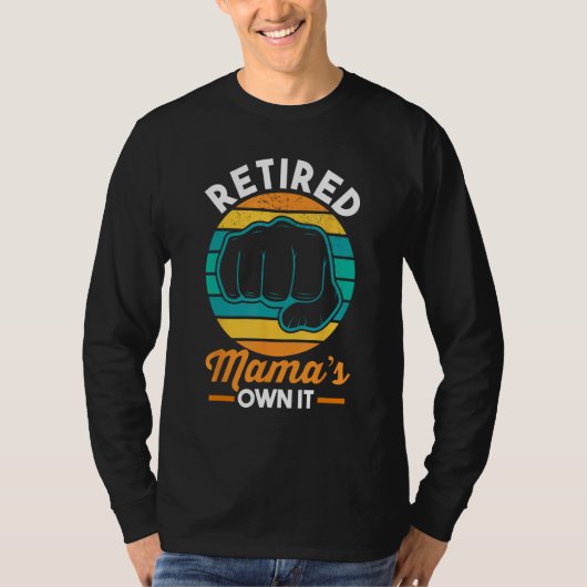 Mother s Day Retirement Retiree Retro Retired Mama Tシャツ (正面)