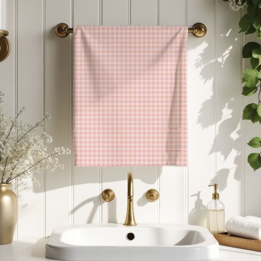 Mother’s Day Towel Elegant Rose Gold Plaid バスタオルセット