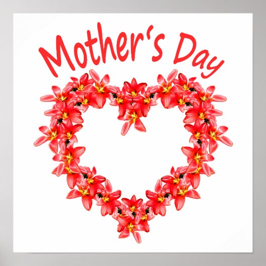 Mother’s Day - Tulip Heart - Illustration |  ポスター (正面)