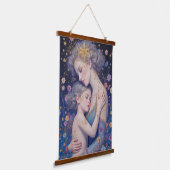Mother’s Embrace – Emotional Night Sky Tapestry 吊り下げ型タペストリー (傾斜あり)