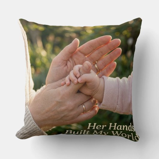 Mother’s Hands Holding Child | Emotional Sacrifice クッション (正面)
