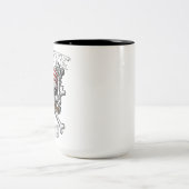 Mother Sailor海賊お母さんのスカルの船員の大尉 ツートーンマグカップ (中央)