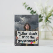 Mother should I trust the government? protest lady ポストカード (スタンド正面)