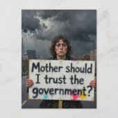 Mother should I trust the government? protest lady ポストカード (正面)