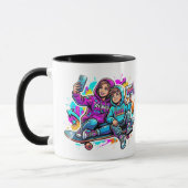  Mother & Son Graffiti Art Coffee Mug マグカップ (左)
