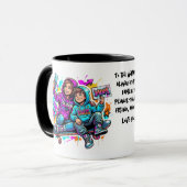  Mother & Son Graffiti Art Coffee Mug マグカップ (正面左)