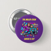 Mother Son Skater Purple Graffiti Pin 缶バッジ (正面&裏面)