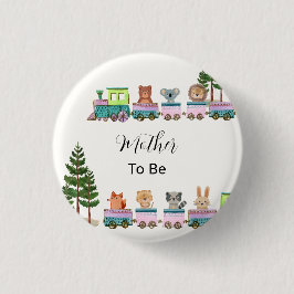 Mother To Be Wild Safari Choo Train ベビーシャワー 缶バッジ