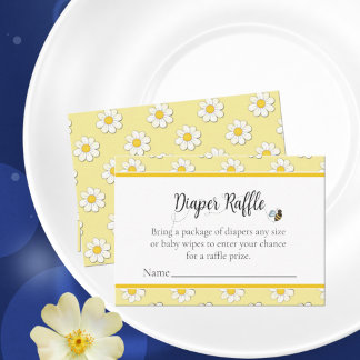 Mother-to-Bee Baby Shower Diaper Raffle エンクロージャーカード