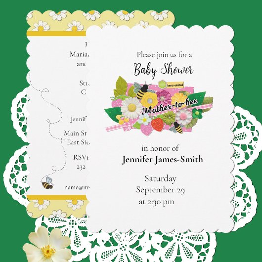 Mother-to-Bee Baby Shower Invitation 招待状