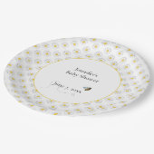 Mother-to-Bee Baby Shower White ペーパープレート (アングル)