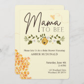 Mother to Bee - Beeをテーマにしたベビーシャワー招待状 招待状 (正面/裏面)