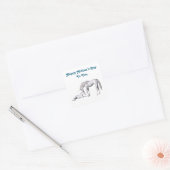 Mother Unicorn And Colt Sticker スクエアシール (封筒)