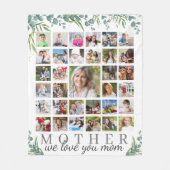 MOTHER We Love You 33 Photo Collage Botanical フリースブランケット (正面)