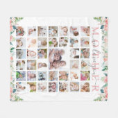 Mother We Love You 39写真手書きフローラ フリースブランケット (正面(横))