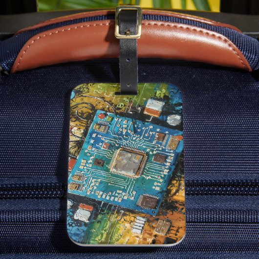 Motherboard - Abstract Computer Tech Art ラゲッジタグ (正面インサイチュ2)