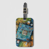 Motherboard - Abstract Computer Tech Art ラゲッジタグ (正面縦)