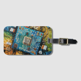 Motherboard - Abstract Computer Tech Art ラゲッジタグ