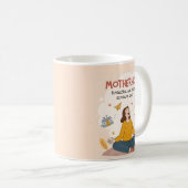 Motherhood Breathe In Calm Art コーヒーマグカップ (正面右)