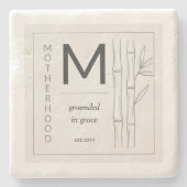 Motherhood Grounded in Grace Botanical Mom ストーンコースター (正面)