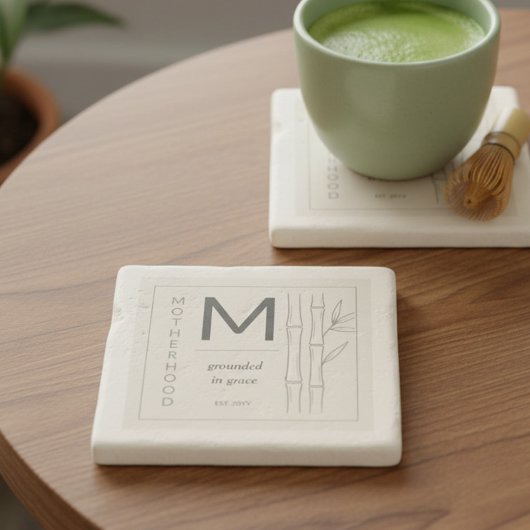 Motherhood Grounded in Grace Botanical Mom ストーンコースター
