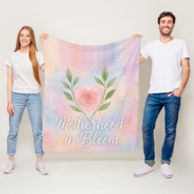 「Motherhood in Bloom」フリースブランケット - 花柄ギフト