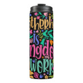 Motherhood Is Kingdom Work Floral Graphic タンブラー (正面)