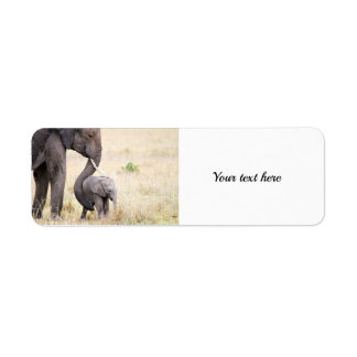 Motherly love elephant photo customizable label ラベル