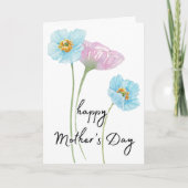 MOTHERsデイカード水色シンプルエレガント カード (正面)