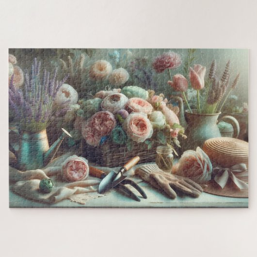Mother's Bouquet Tools Gardener's Springtime Array ジグソーパズル (横)