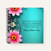 Mother's Dayメッセージ(シアンでカスタマイズ可能) ノートブック (正面)