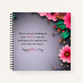 Mother's Dayメッセージ(灰色のカスタマイズ可能) ノートブック (正面)