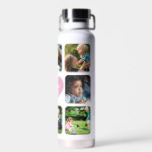 Mothers Day写真数々のコラージュ名パーソナライズされた ウォーターボトル (背面)