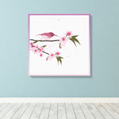 Mothers Day薄紫、ブルゴーニュ、ブルーの花 キャンバスプリント (インサイチュ (ウッドフロア))