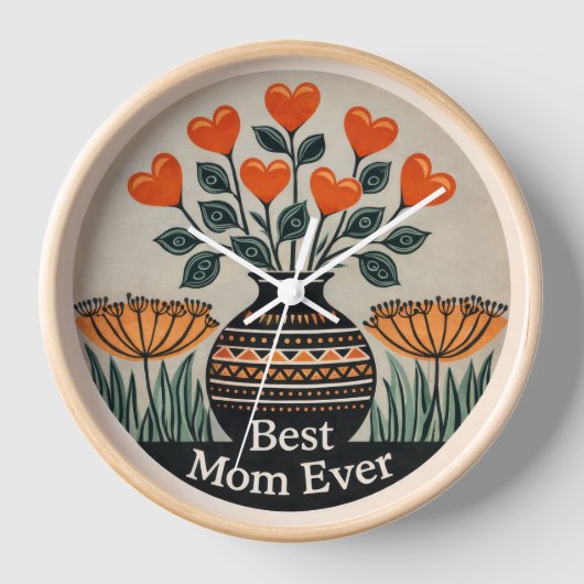 Mother's Day 10" Round Wall Clock 壁時計 (正面)