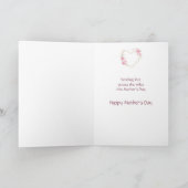Mother's Day Absent Mom Pink Flower Heart  カード (内部)