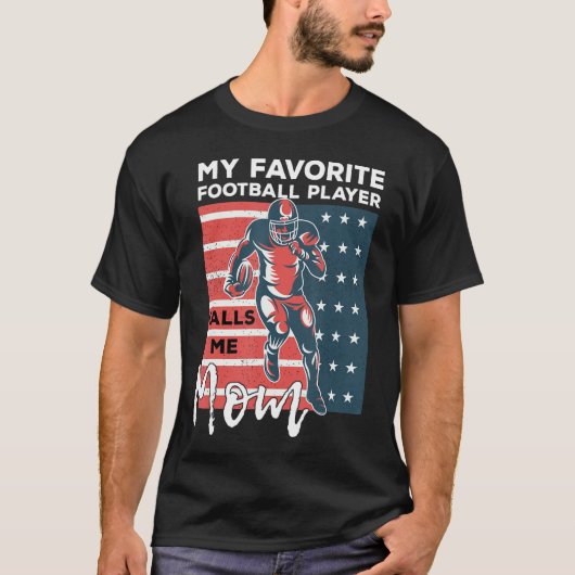 Mothers Day American Football Player  Distressed U Tシャツ (正面)