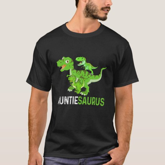 Mother's Day Auntiesaurus T Rex Dinosaur Funny Aun Tシャツ (正面)