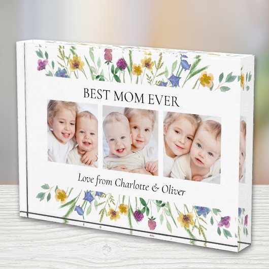 Mother's Day Best Mom Ever Floral フォトブロック