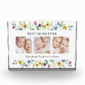 Mother's Day Best Mom Ever Floral フォトブロック (正面)