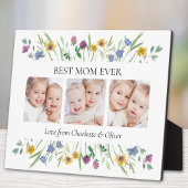 Mother's Day Best Mom Ever Floral フォトプラーク